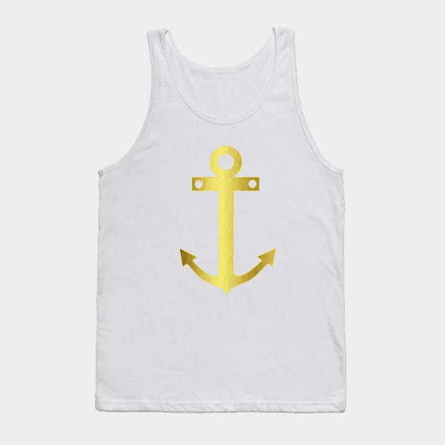 Gold Anchor Tank Top by SartorisArt1